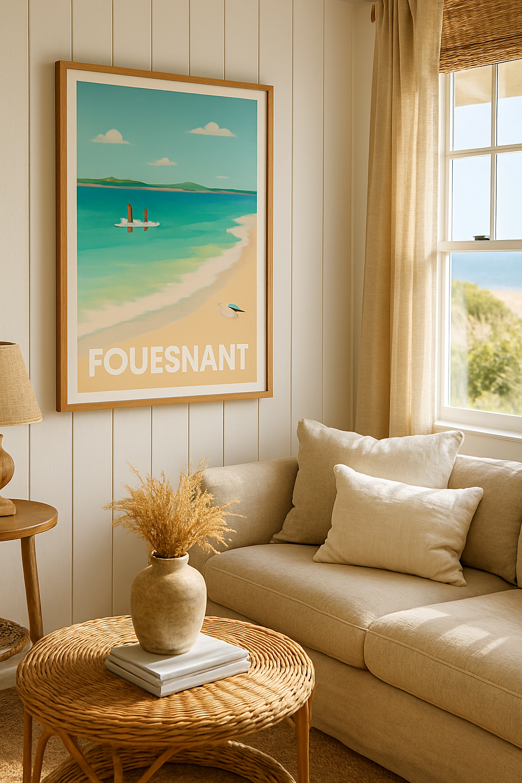 Affiche Fouesnant — Plénitude et douceur bretonne au bord de l'eau · poster d'art de Fouesnant