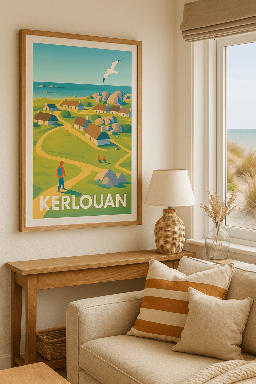 Finistère France Affiche de Kerlouan - Balade entre mer et tradition bretonne