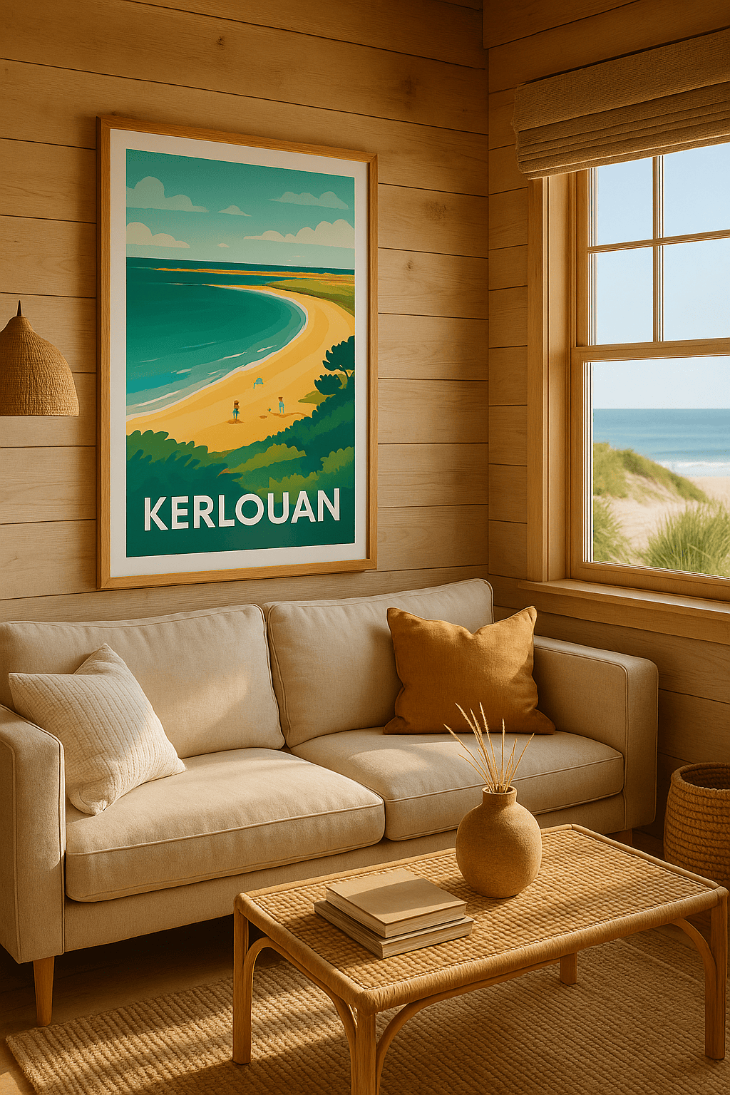 Finistère France Affiche de Kerlouan - Évasion en famille sur la côte bretonne