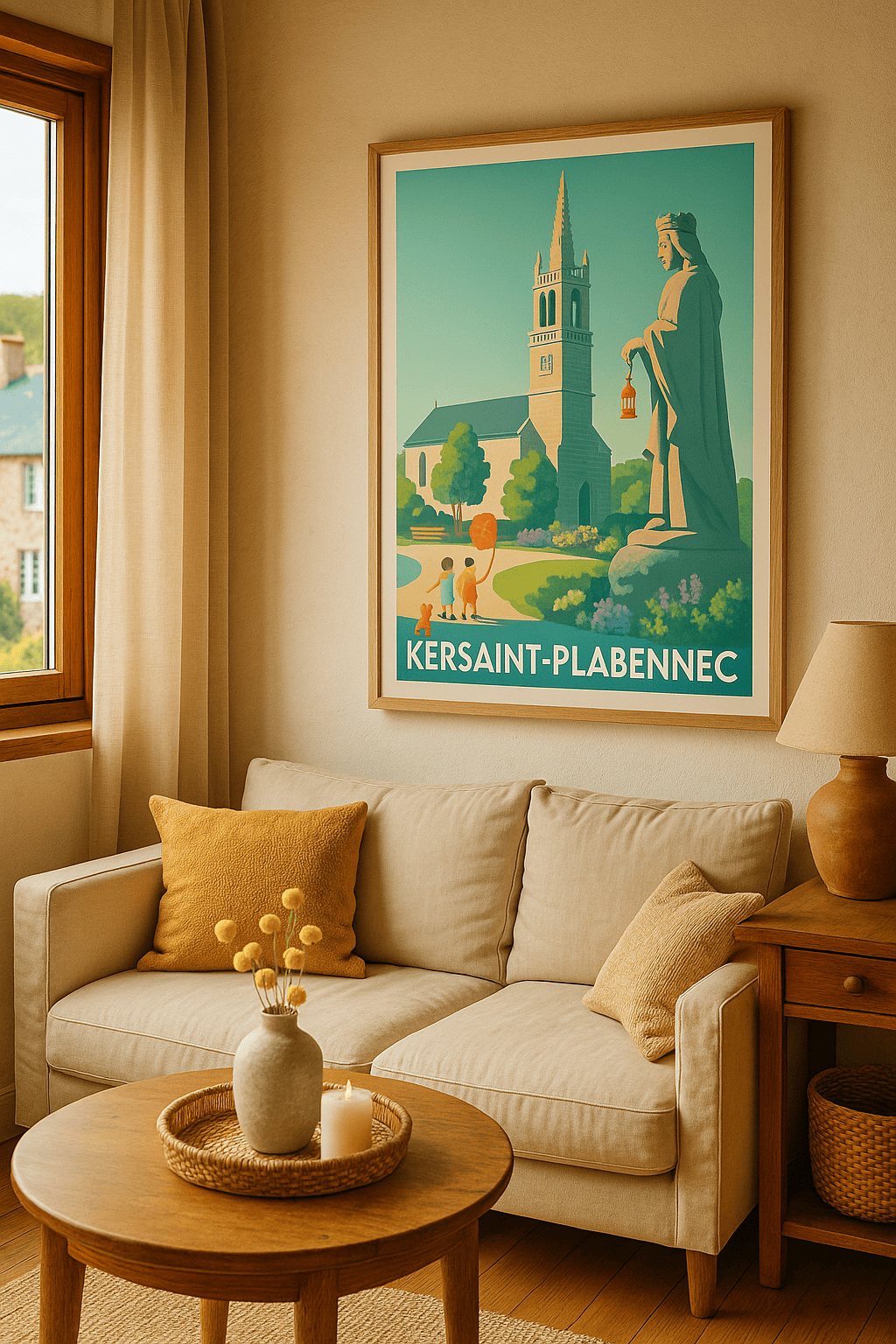 Finistère France Affiche de Kersaint-Plabennec - Charme et Sérénité en Bretagne