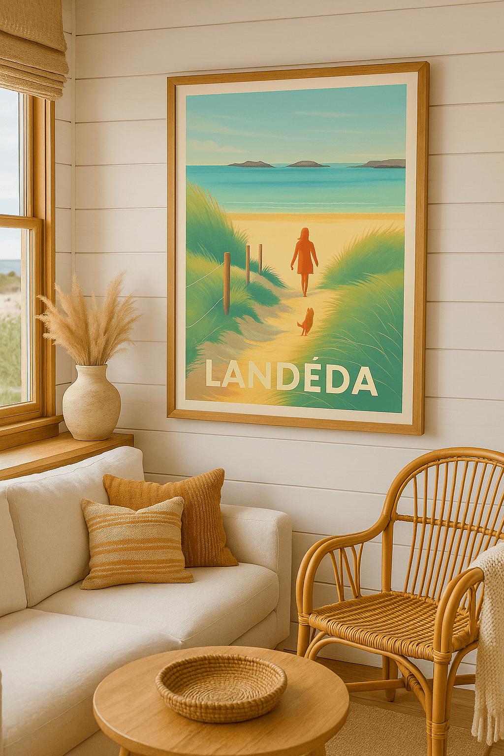 Affiche Landéda — Échappée belle sur la plage bretonne · poster d'art de Landéda
