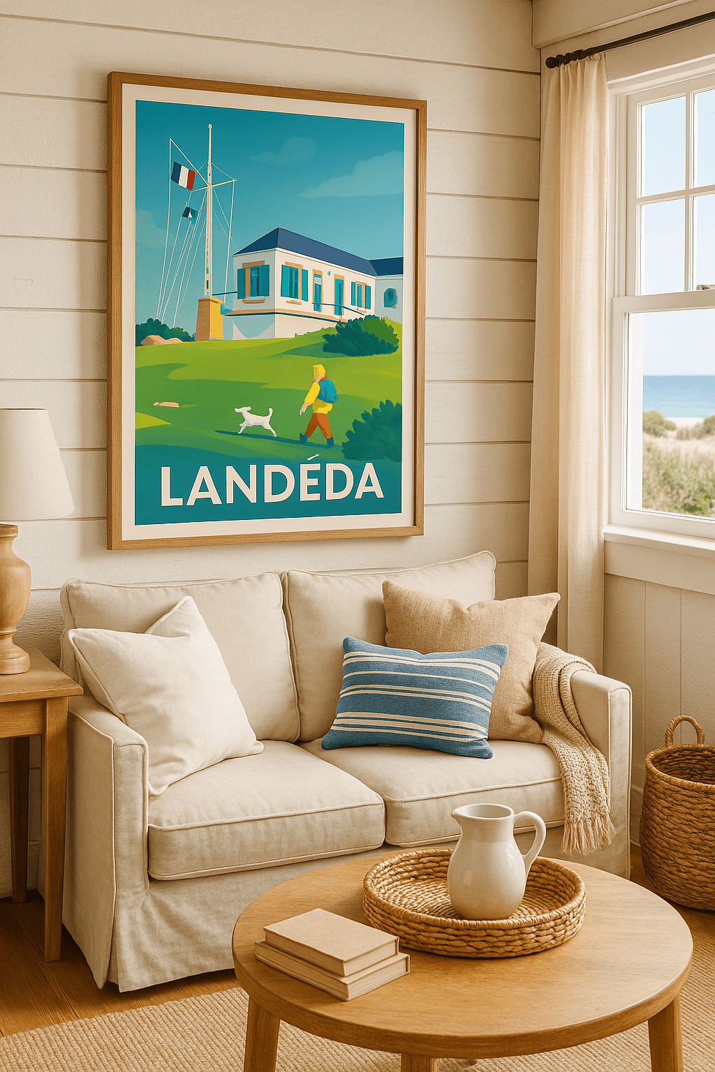 Finistère France Affiche de Landéda - Promenade en bord de mer