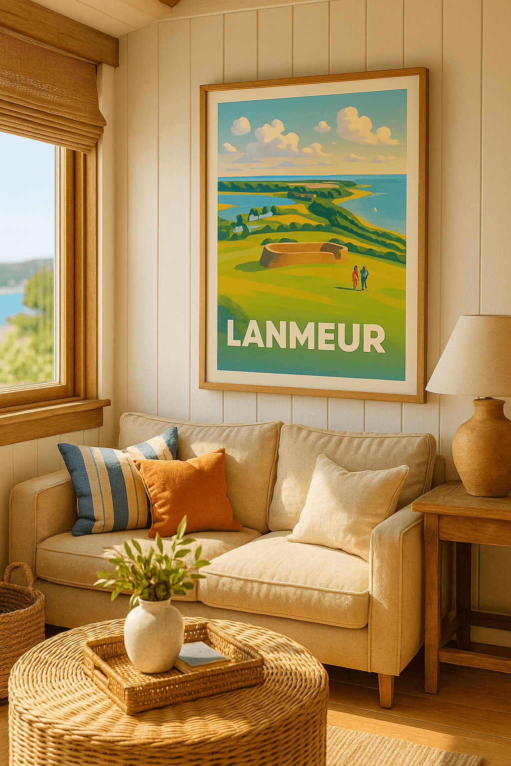 Finistère France Affiche de Lanmieur - Évasion entre terre et mer