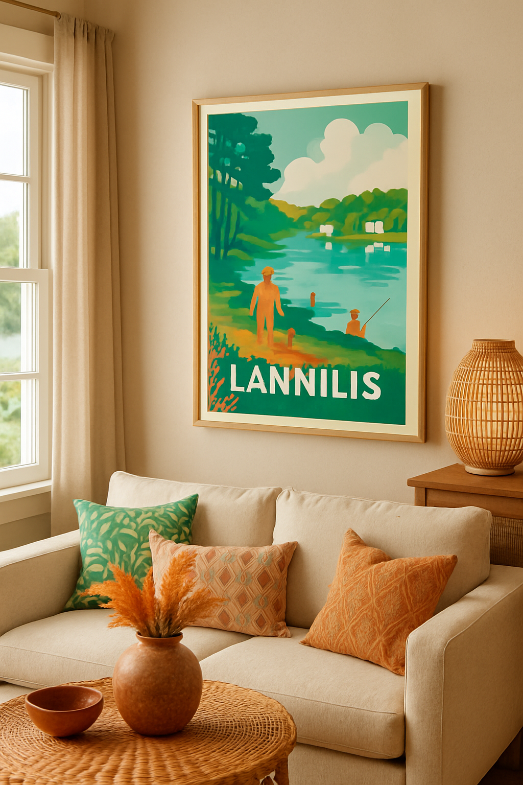 Affiche Lannilis — Sérénité au bord de l'eau · poster d'art de Lannilis