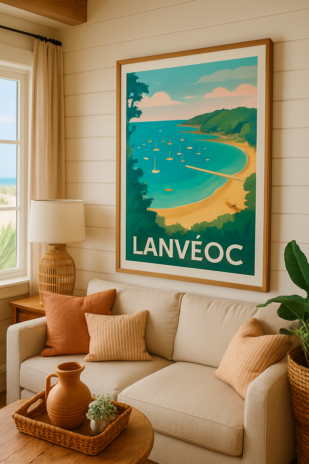 Finistère France Affiche de Lanvéoc - Évasion entre mer et forêt