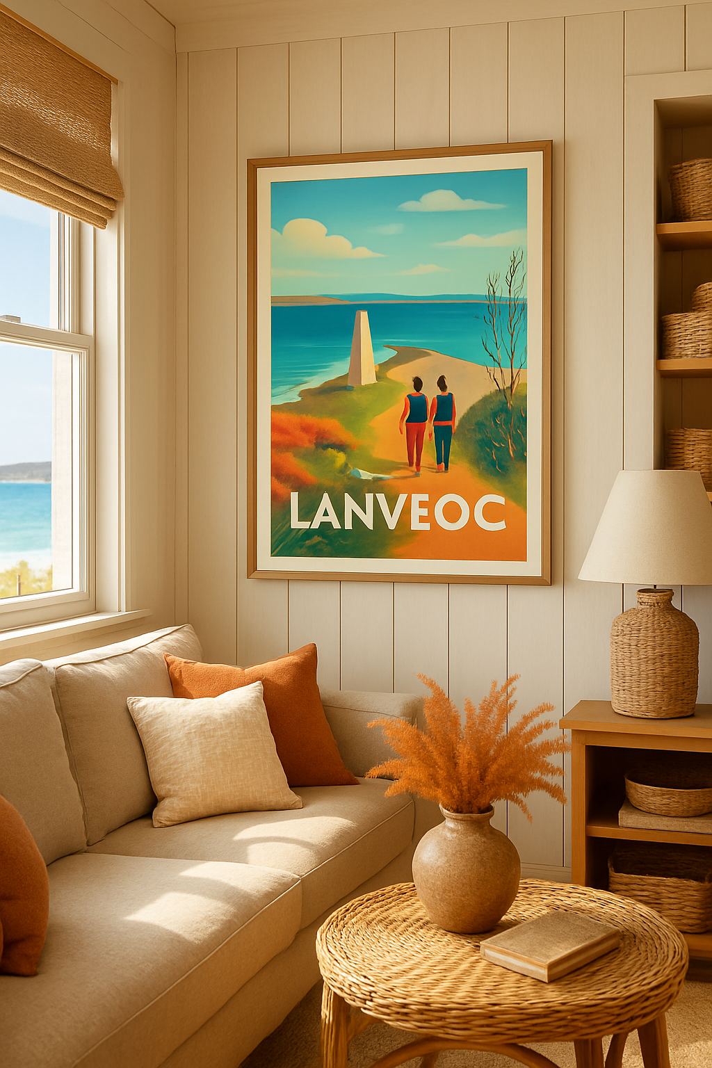 Affiche Lanvéoc — Promenade au bord de la mer · poster d'art de Lanvéoc