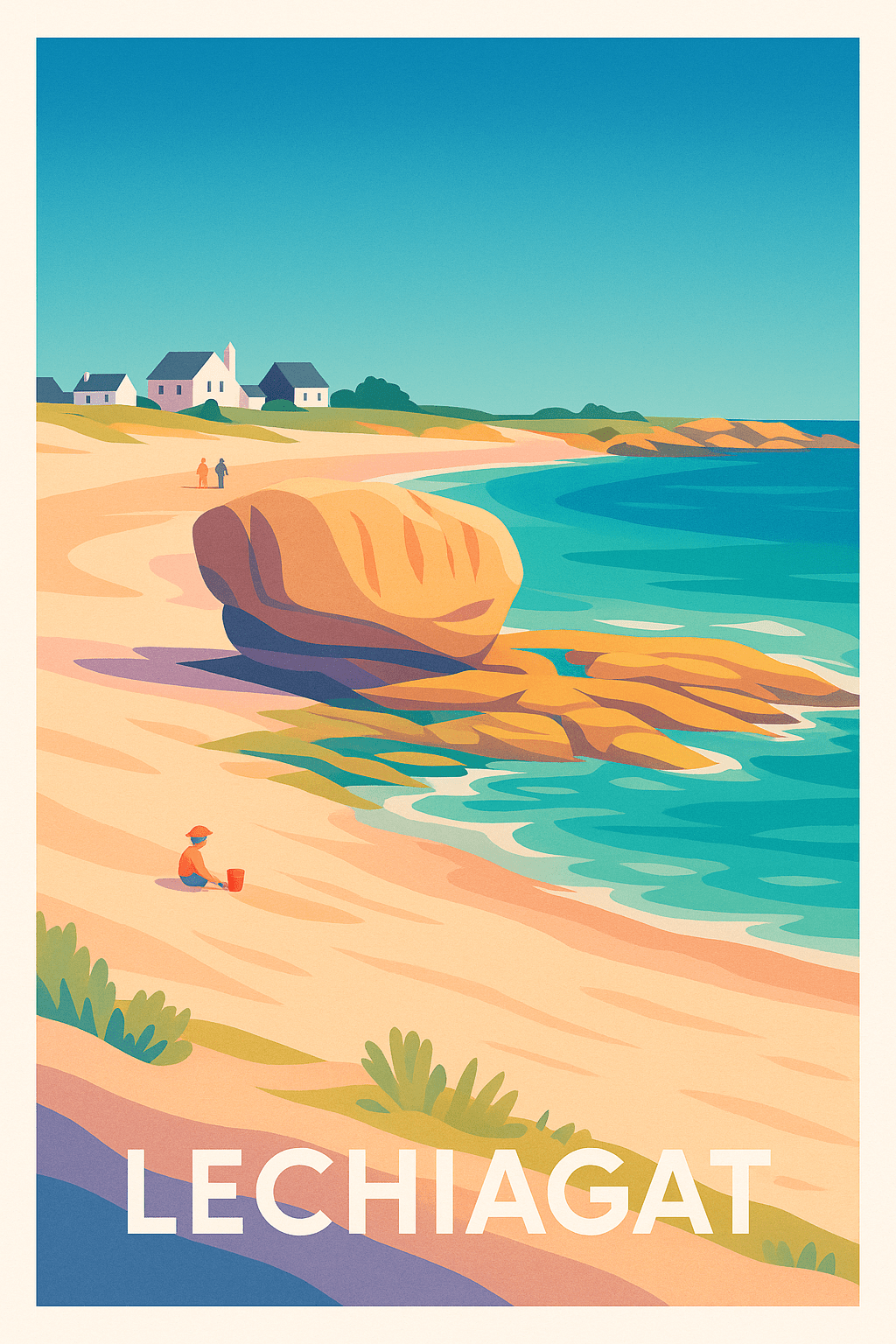 Finistère France Affiche de Le Chiagat - Sérénité sur la côte bretonne