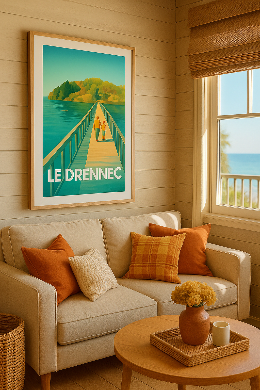 Finistère France Affiche de Le Drennec - Une invitation à la balade en bord de mer