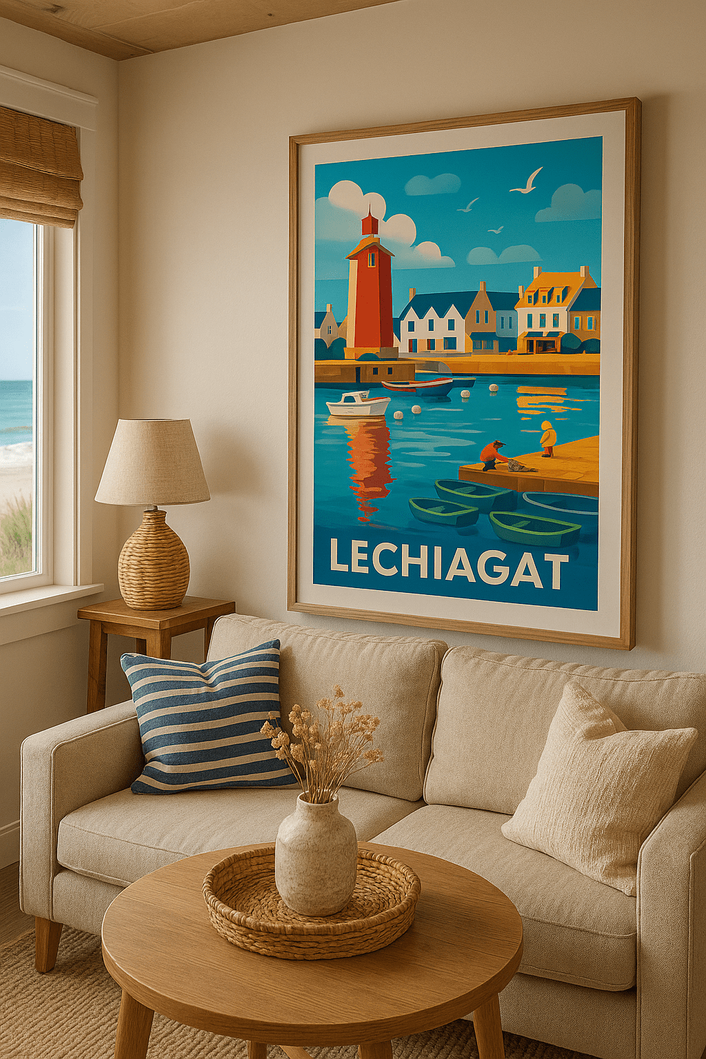 Finistère France Affiche de Lechiagat - Charme authentique du port breton