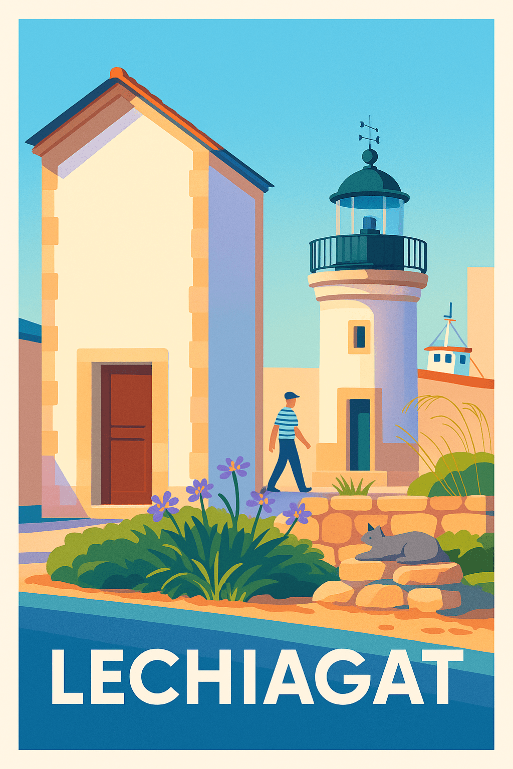 Finistère France Affiche de Lechiagat - Charme côtier et lumière bretonne
