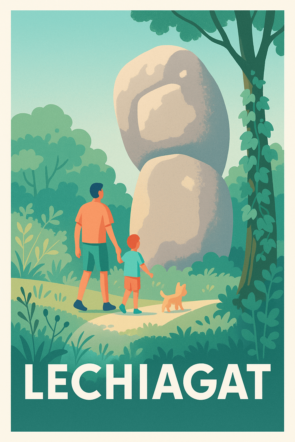 Finistère France Affiche de Lechiagat - Découverte nature et patrimoine