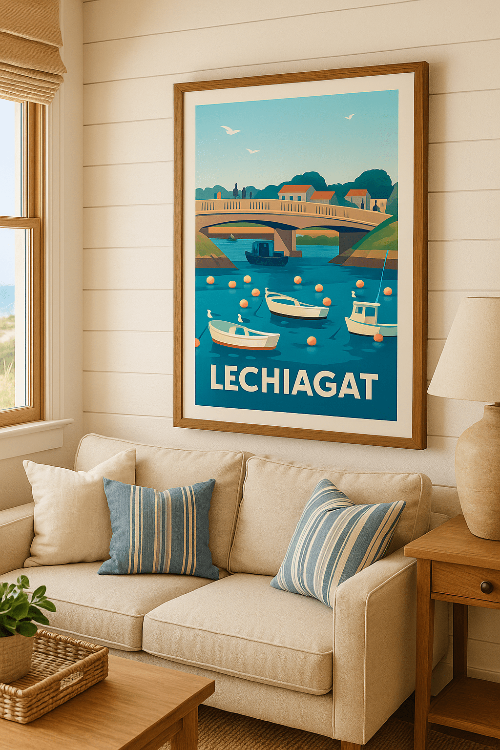 Finistère France Affiche de Lechiagat - Escapade paisible au bord de l'eau