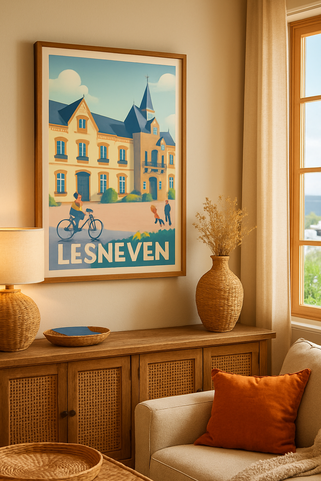 Affiche Lesneven — Charme et douceur bretonne au quotidien · poster d'art de Lesneven