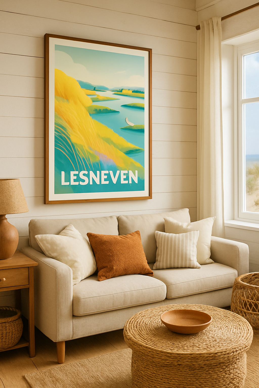 Affiche Lesneven — Harmonie naturelle en bord de rivière · poster d'art de Lesneven