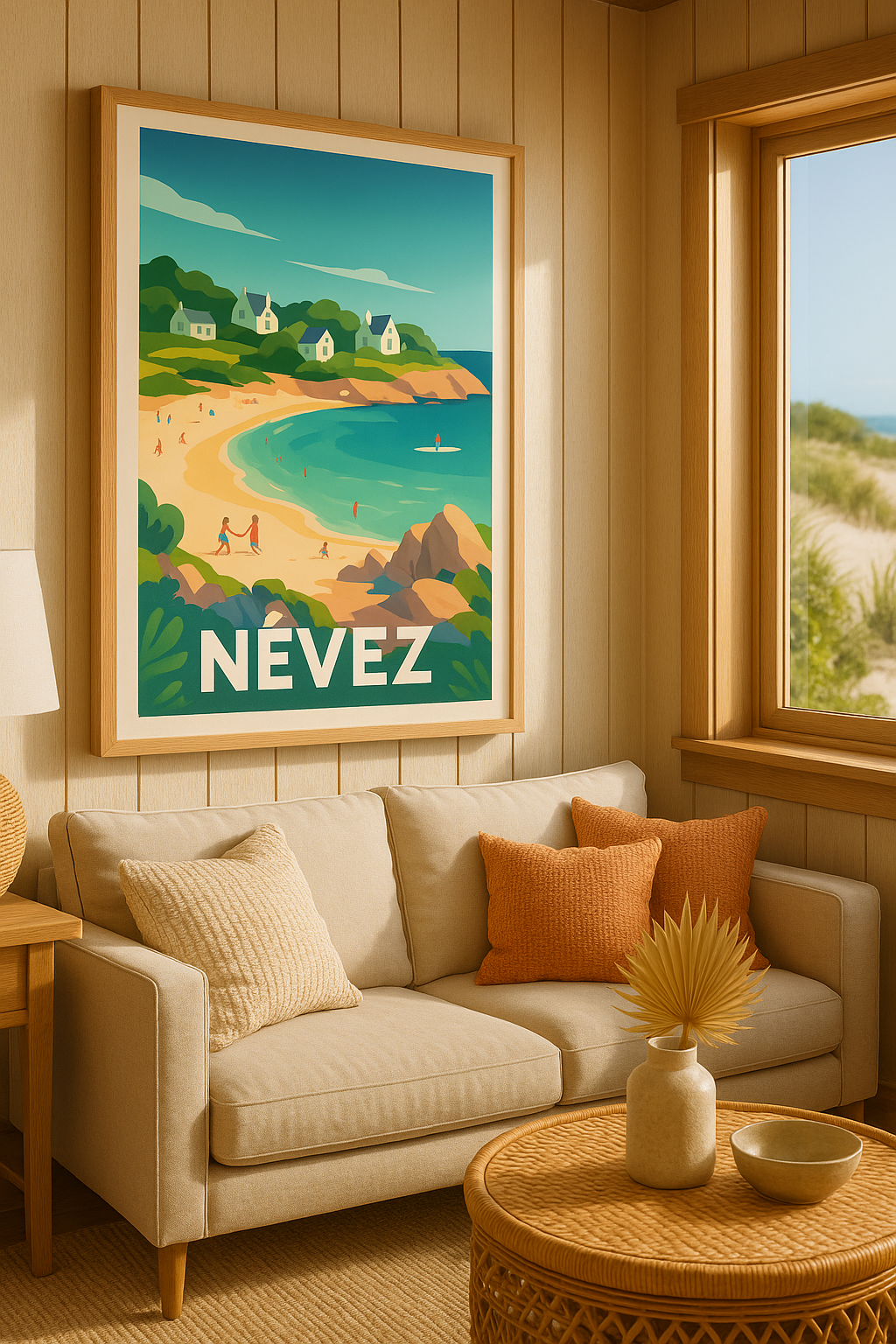 Finistère France Affiche de Névez - Escapade balnéaire en Bretagne