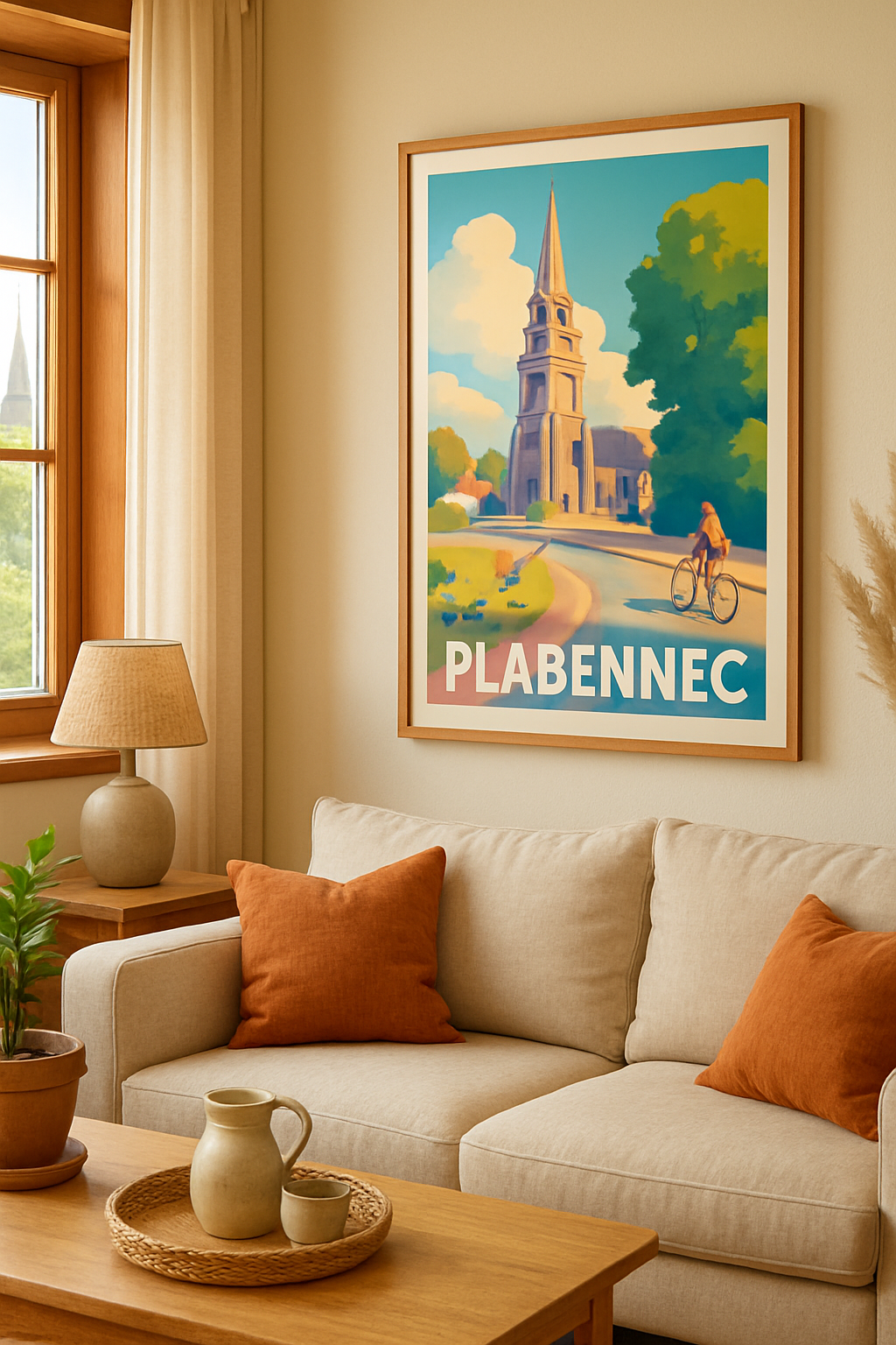 Finistère France Affiche de Plabennec - Ambiance paisible et soleil breton