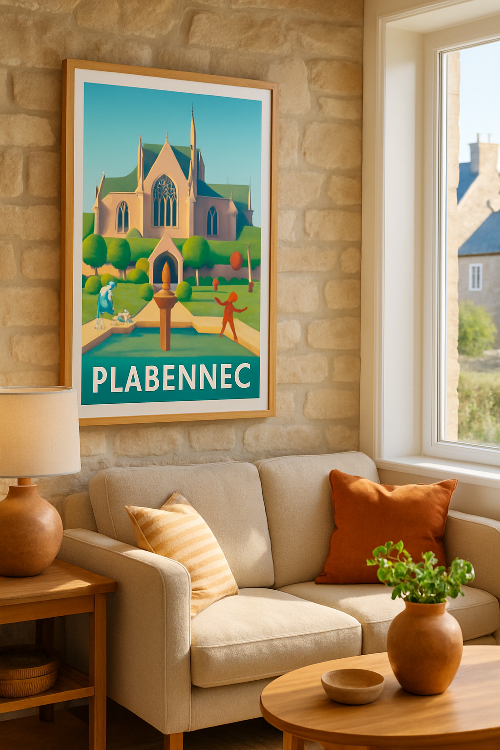 Finistère France Affiche de Plabennec - Charme bucolique et patrimoine architectural