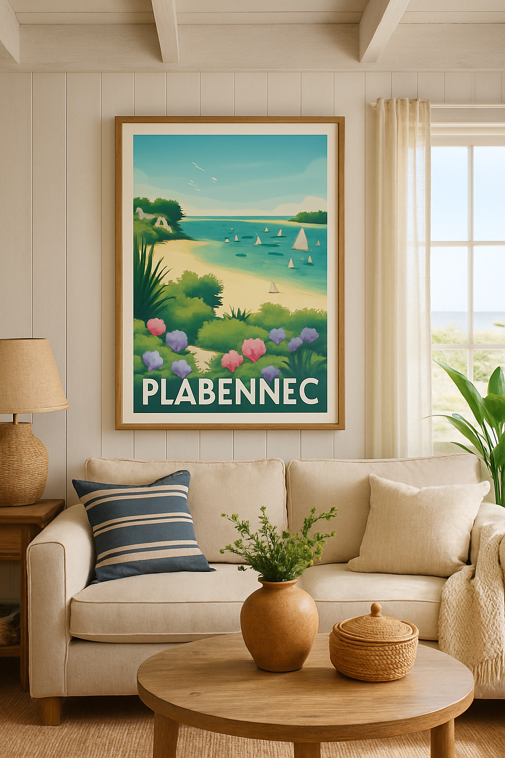 Finistère France Affiche de Plabennec - Sérénité et paysages côtiers