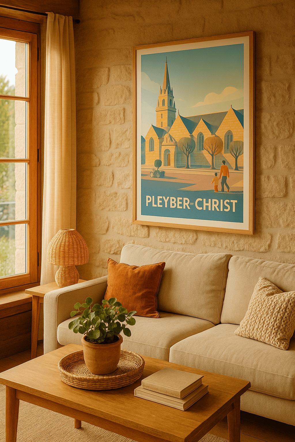 Finistère France Affiche de Pleyber-Christ - Sérénité architecturale bretonne