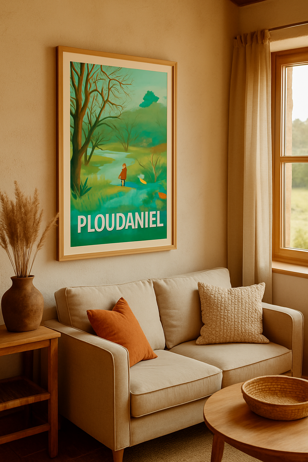 Finistère France Affiche de Ploudaniel - Invitation à la Sérénité Naturelle