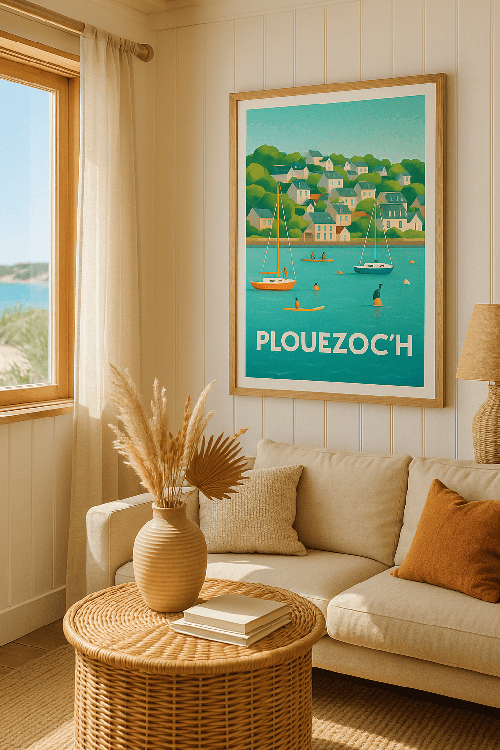 Affiche Plouezoc'h — Escale paisible au bord de l'eau · poster d'art de Plouezoc'h