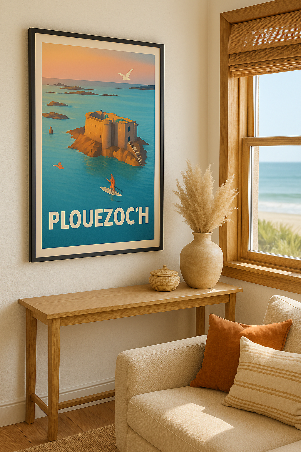 Affiche Plouezoc'h — Évasion marine et patrimoine breton · poster d'art de Plouezoc'h