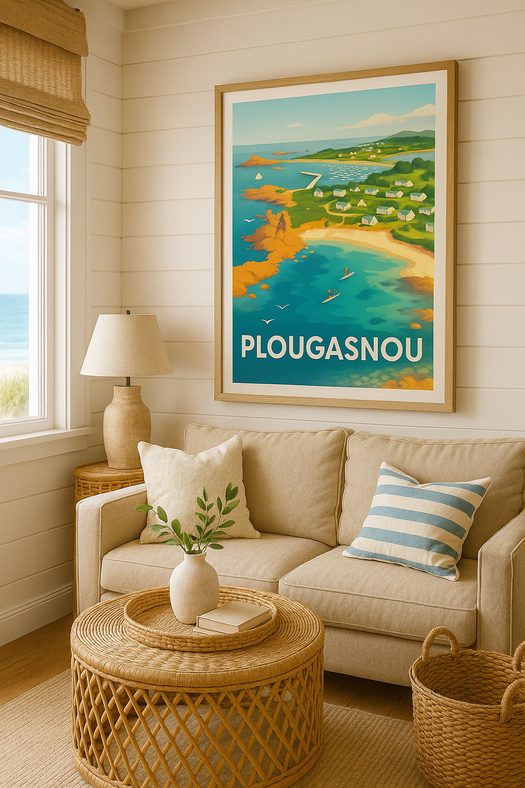 Affiche Plougasnou — Évasion marine et douceur bretonne · poster d'art de Plougasnou