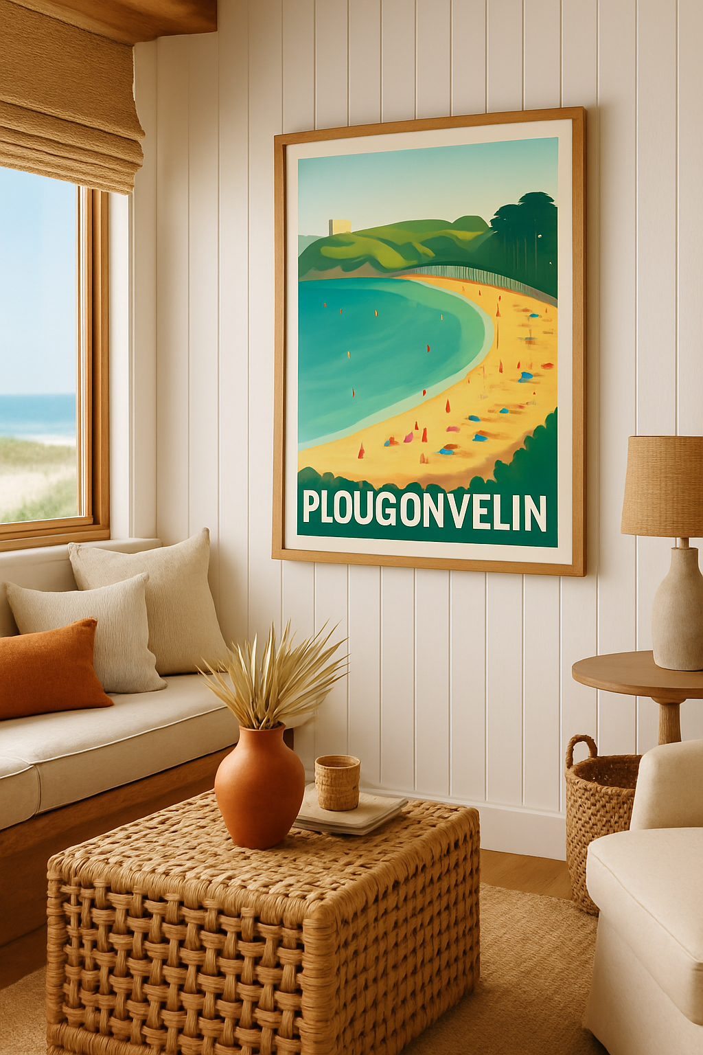 Finistère France Affiche de Plougonvelin - Évasion et douceur bretonne