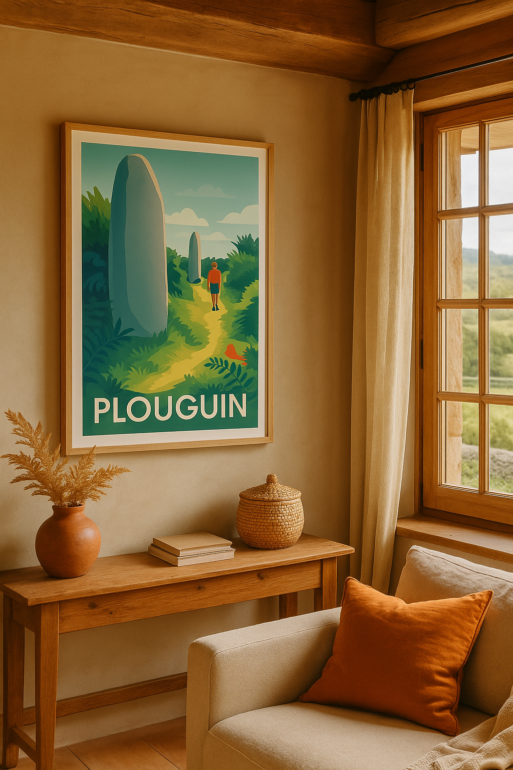 Finistère France Affiche de Plouguin - Balade entre les menhirs mystérieux