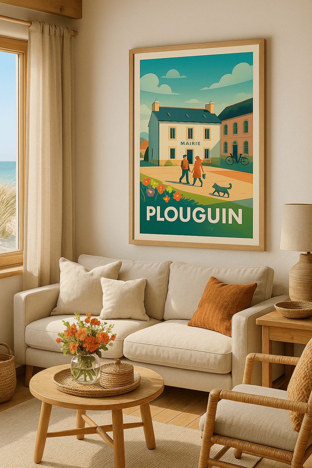 Finistère France Affiche de Plouguin - Charme et Sérénité Bretonne