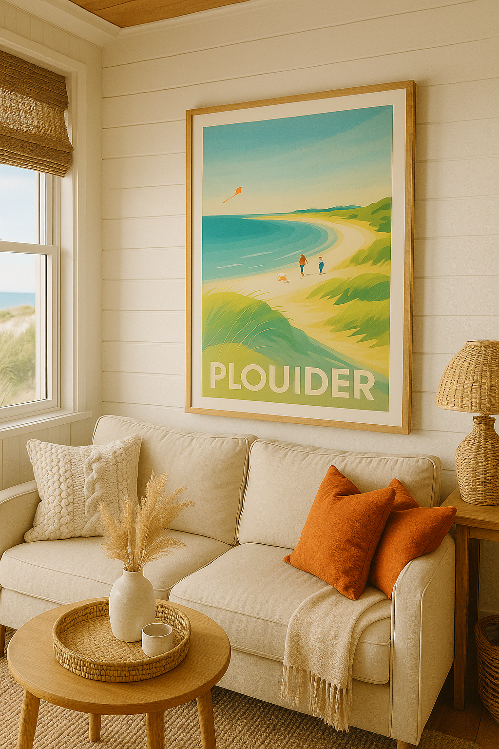 Finistère France Affiche de Plouider - Évasion estivale au bord de la mer