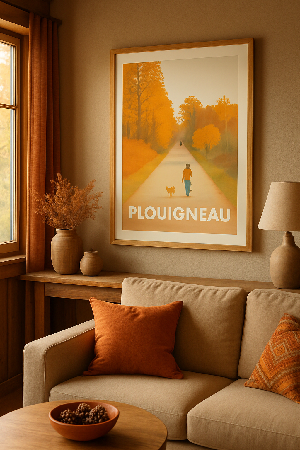 Affiche Plouigneau — Promenade automnale paisible · poster d'art de Plouigneau