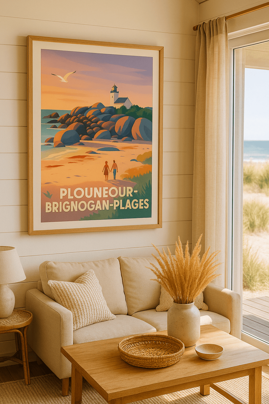 Finistère France Affiche de Plounéour-Brignogan-Plages - Évasion côtière et douceur bretonne