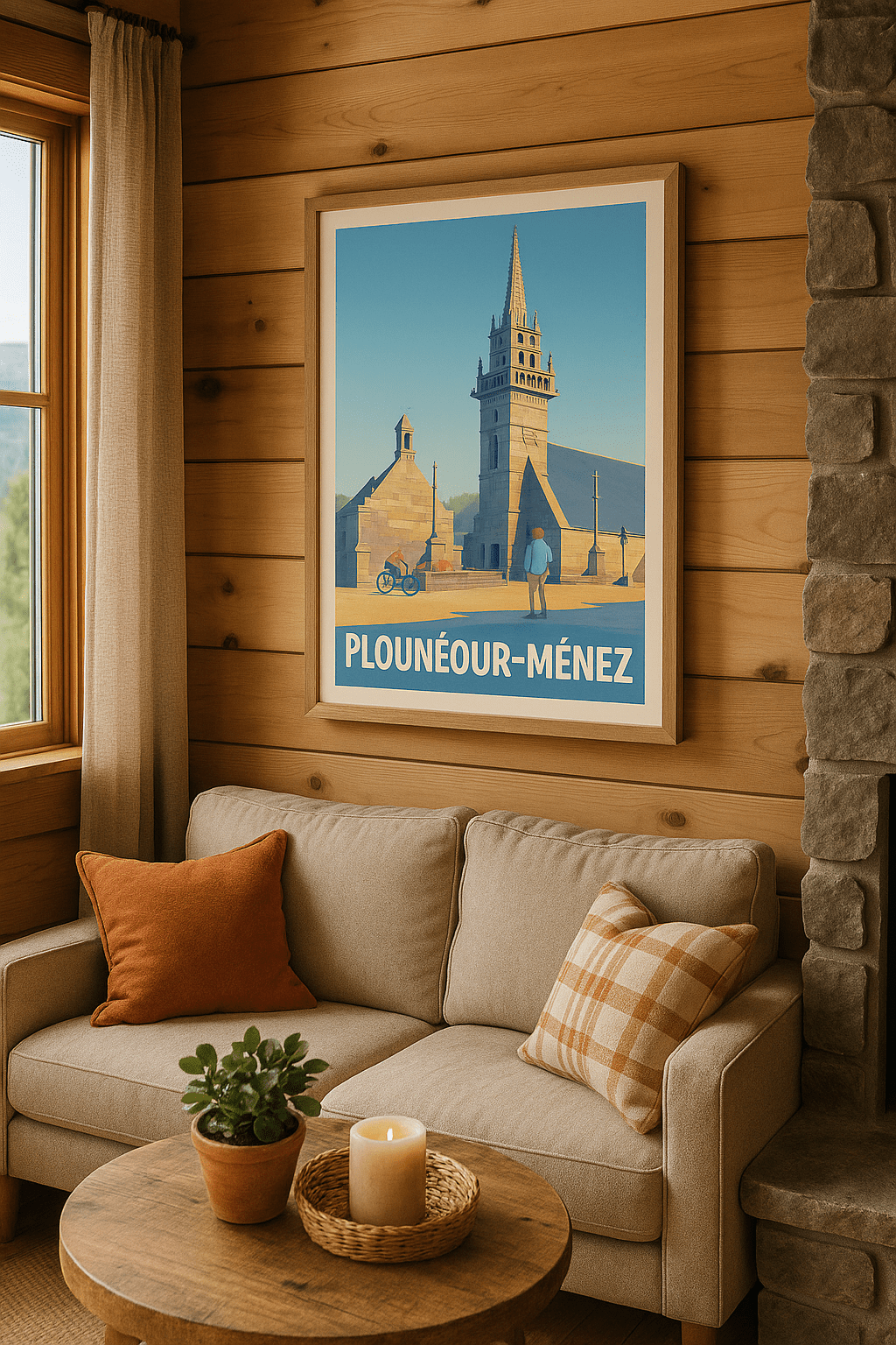 Finistère France Affiche de Plounéour-Ménez - Charme architectural breton