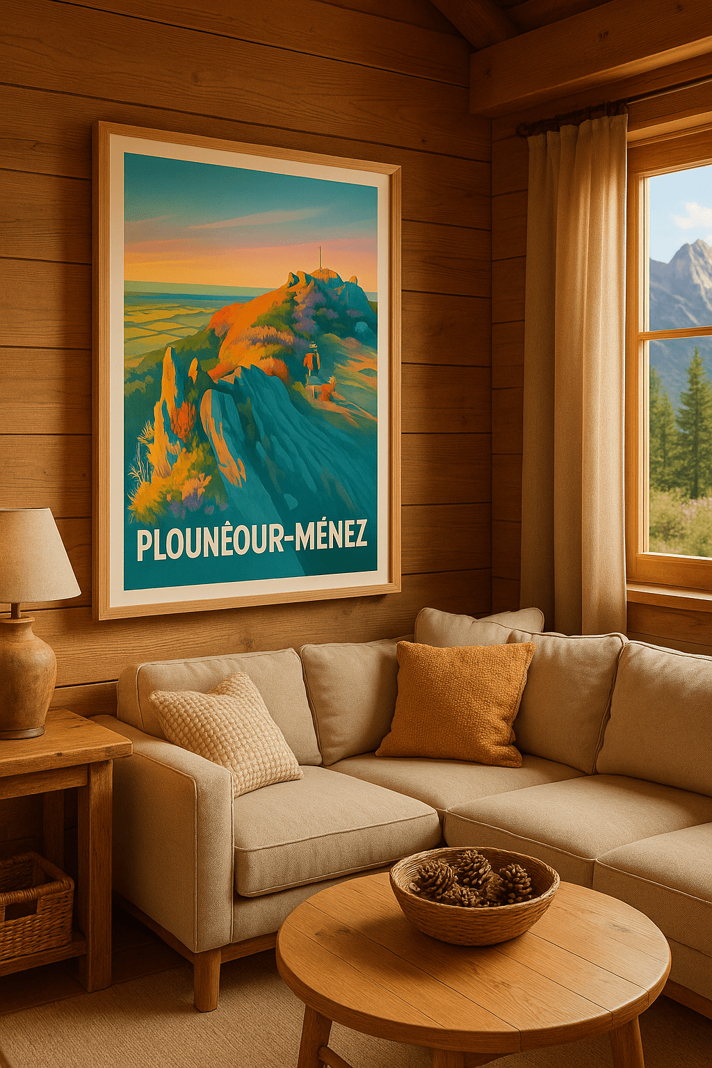 Finistère France Affiche de Plounéour-Ménez - Escapade nature au sommet