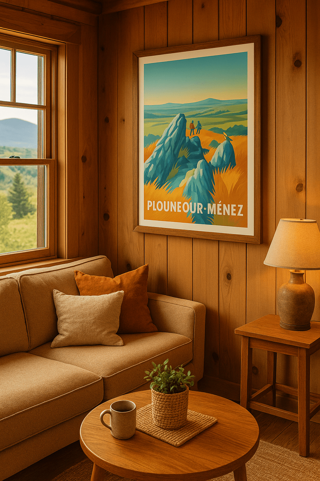 Finistère France Affiche de Plounéour-Ménez - Évasion au cœur des Monts d'Arrée