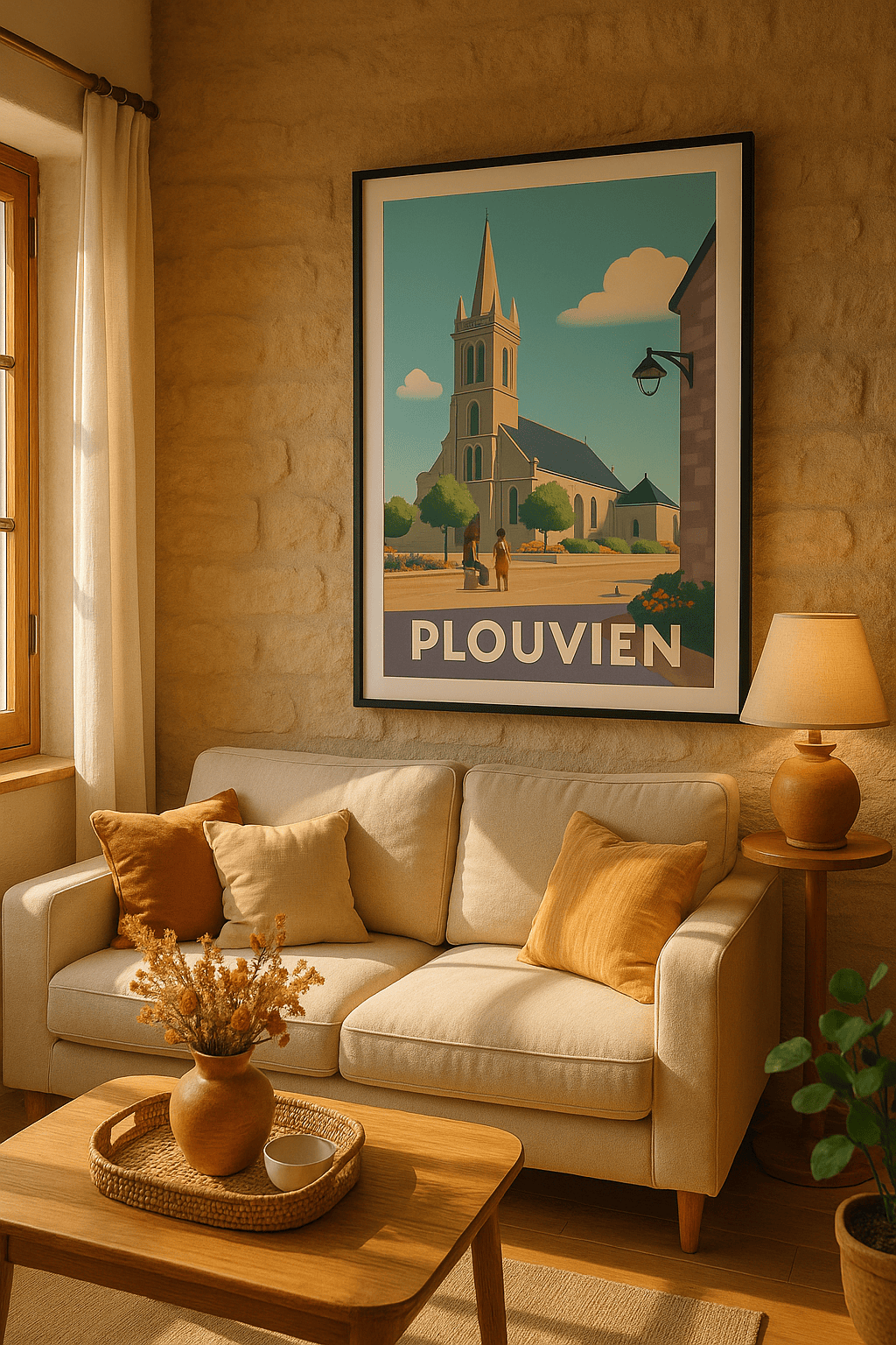 Finistère France Affiche de Plouvien - Harmonie et sérénité bretonne