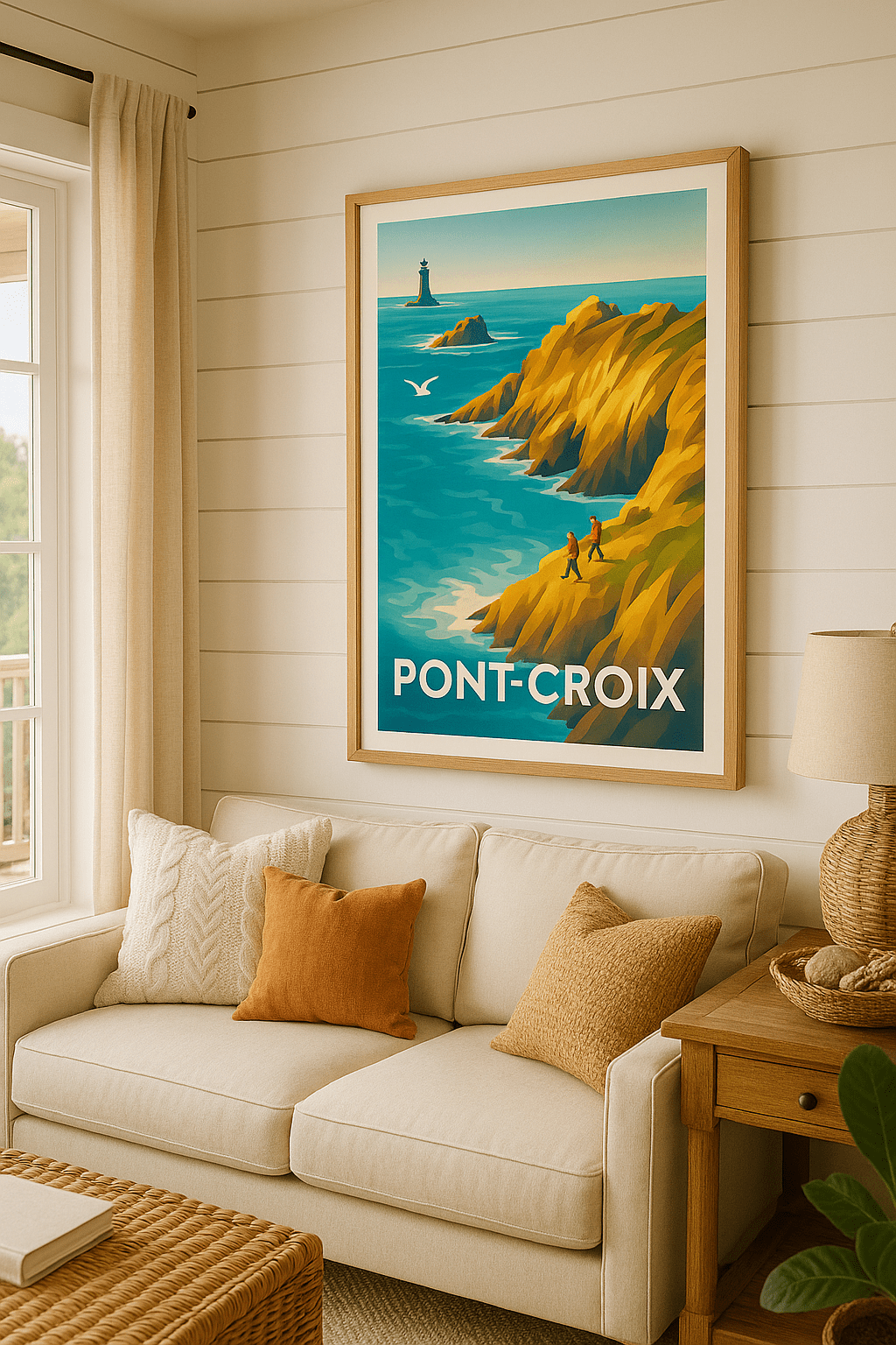 Affiche Pont-Croix — Évasion au bord des falaises bretonnes · poster d'art de Pont-Croix