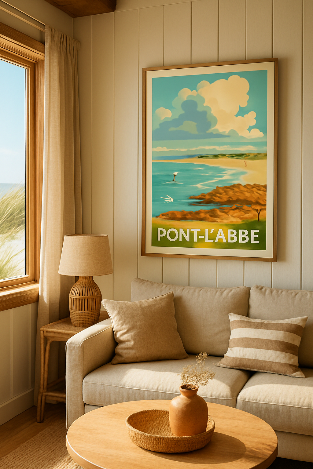 Finistère France Affiche de Pont-l'Abbé - Évasion bretonne au bord de l'océan