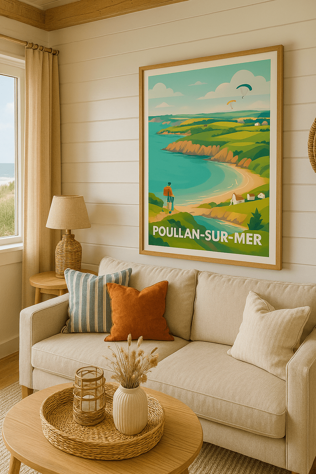 Finistère France Affiche de Poullan-sur-Mer - Évasion et nature en bord de mer