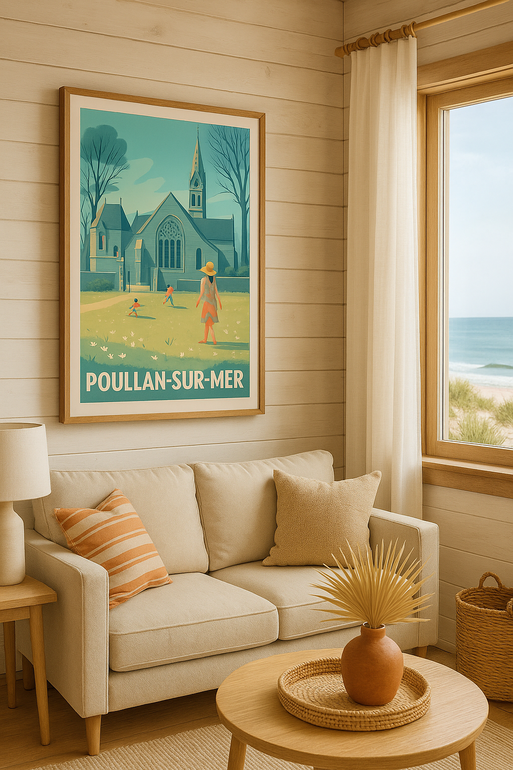 Finistère France Affiche de Poullan-sur-Mer - Tranquillité et charme breton