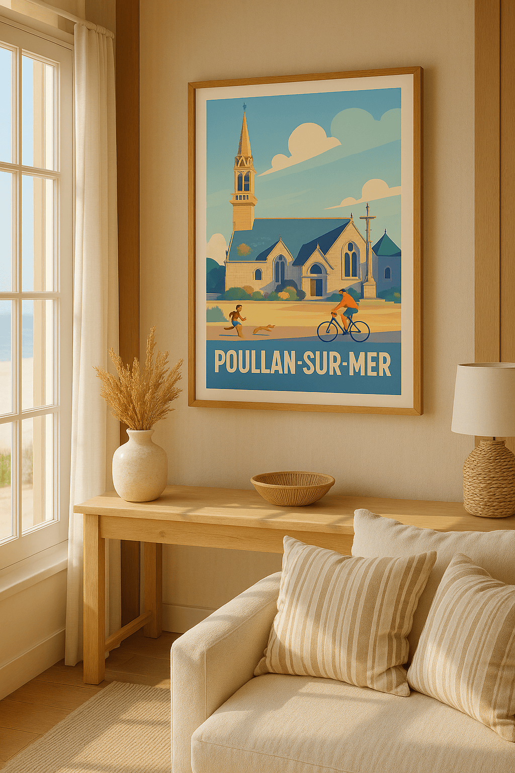 Finistère France Affiche de Poullan-sur-Mer - Un instant de sérénité côtière
