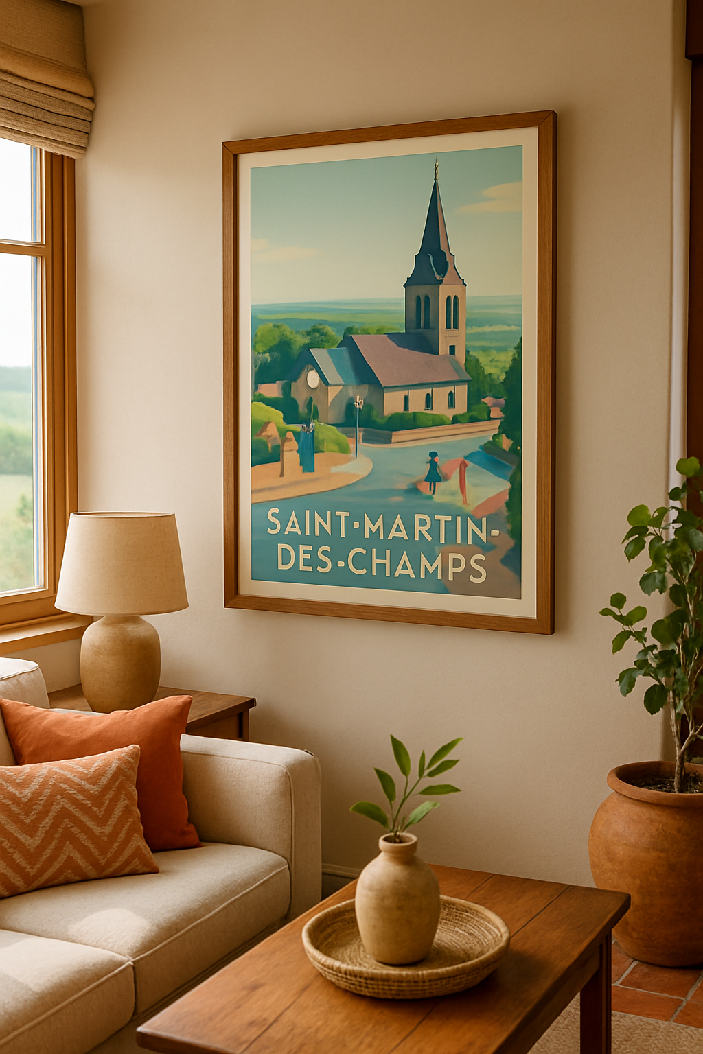 Affiche Saint-Martin-des-Champs — Charme champêtre et sérénité · poster d'art de Saint-Martin-des-Champs