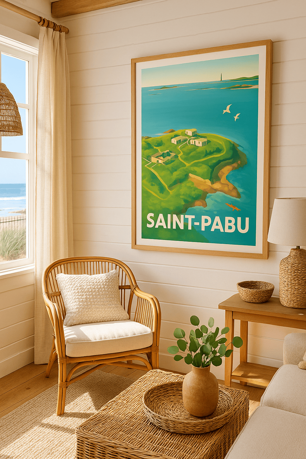 Finistère France Affiche de Saint-Pabu - Escapade insulaire et nature préservée