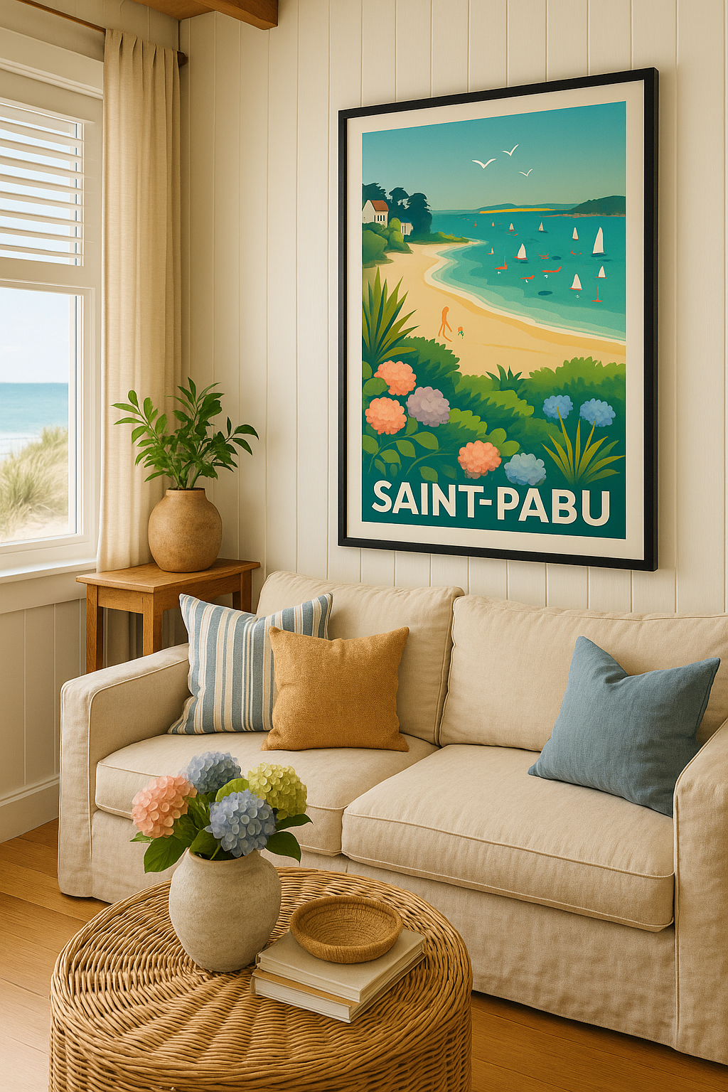 Affiche Saint-Pabu — Évasion et douceur en bord de mer · poster d'art de Saint-Pabu