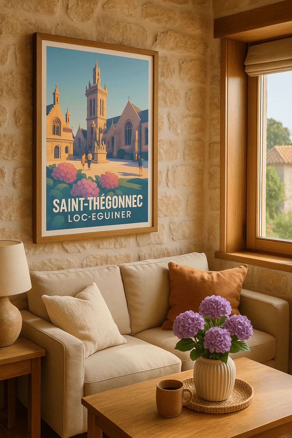 Finistère France Affiche de Saint-Thégonnec Loc-Eguiner - Charme historique et floral