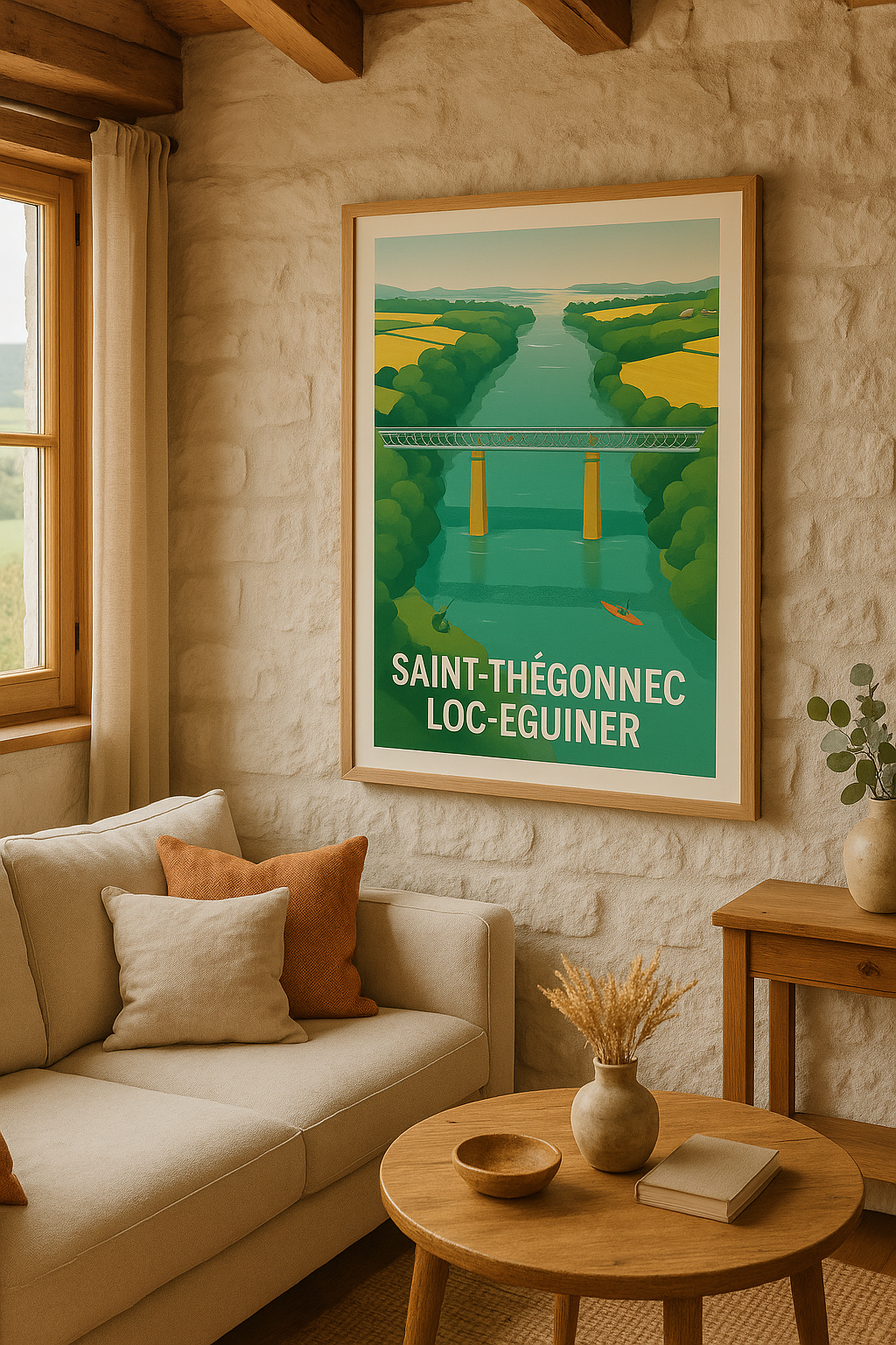 Affiche Saint-Thégonnec Loc-Eguiner — Évasion au fil de l'eau · poster d'art de Saint-Thégonnec Loc-Eguiner