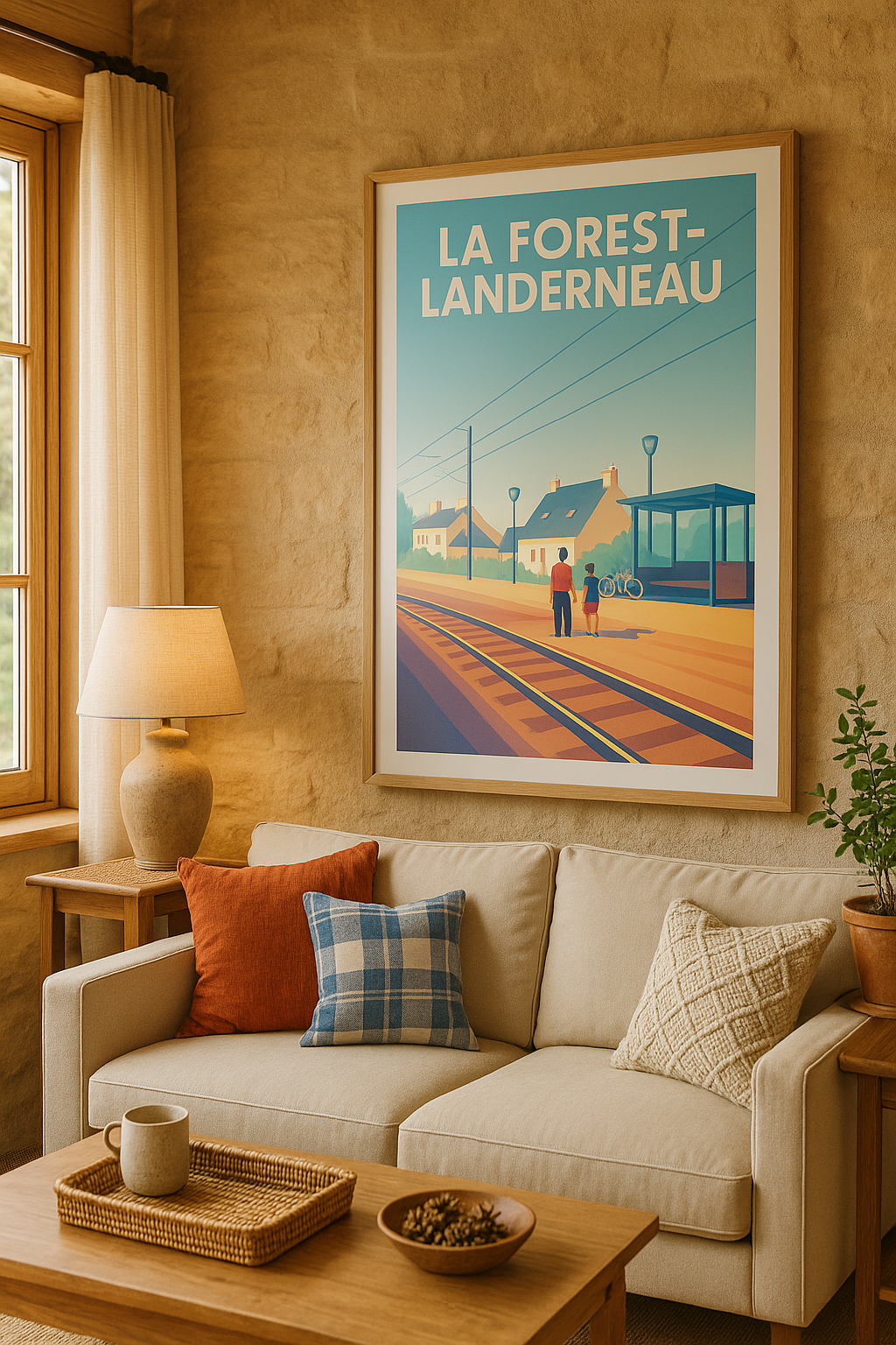 Finistère France Affiche La Forest-Landerneau - Harmonie rurale et simplicité au bord des rails