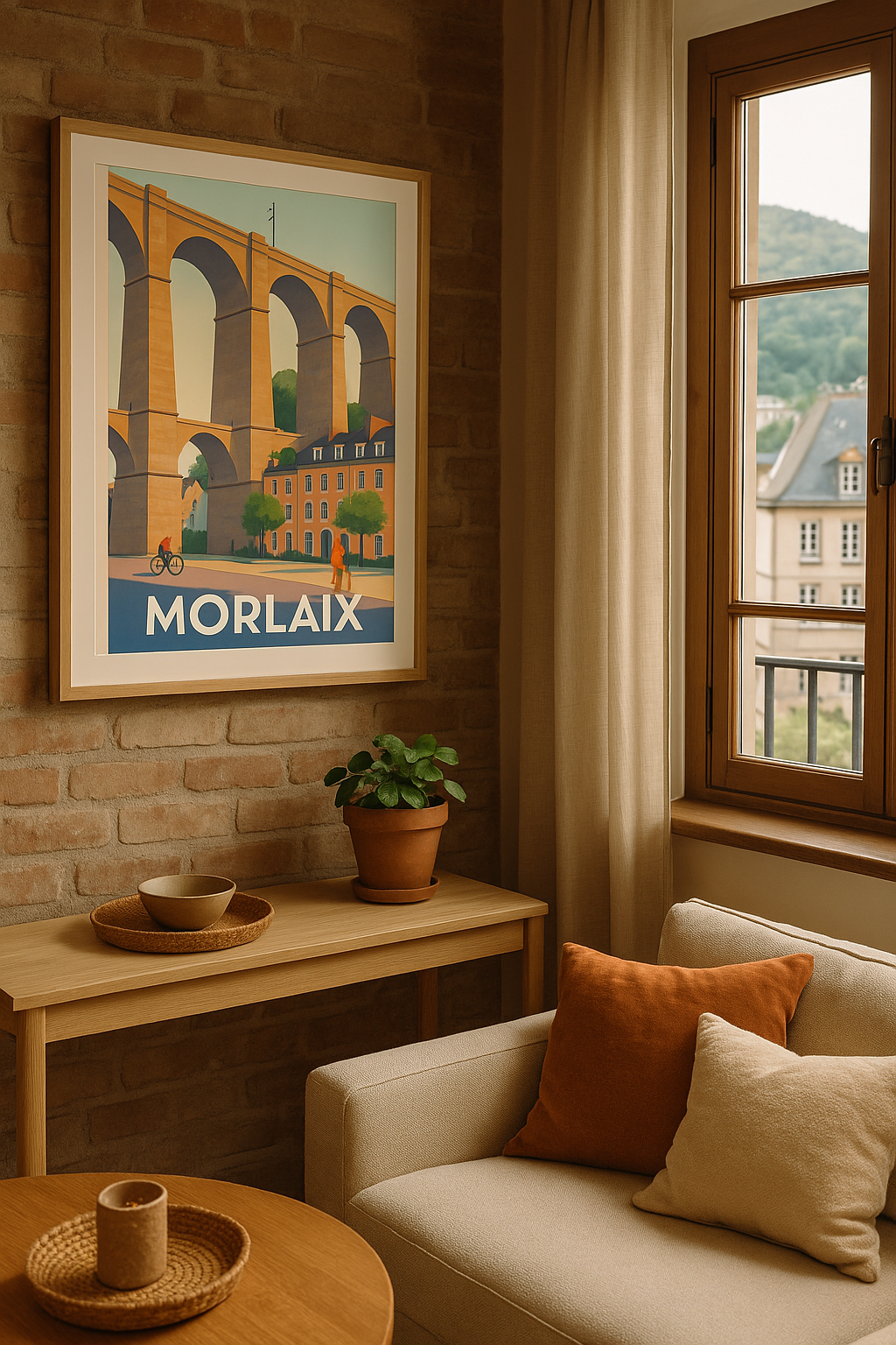 Affiche Morlaix — Le charme majestueux du viaduc breton · poster d'art de Morlaix