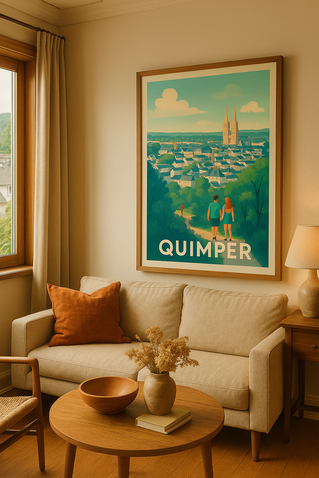 Finistère France Affiche Quimper - Promenade romantique en Bretagne